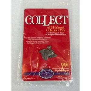 Hallmark Keepsake Ornament's 25th Anniversary Train Pin Silver Color